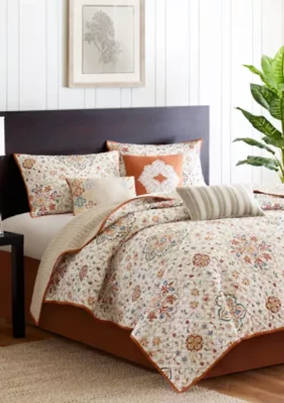 Tissa 6 Piece Ivory Coverlet Set