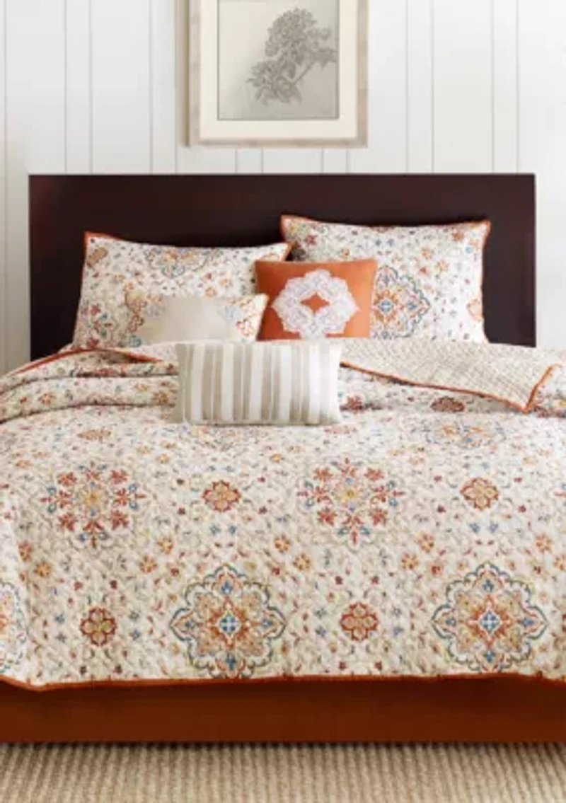 Tissa 6 Piece Ivory Coverlet Set