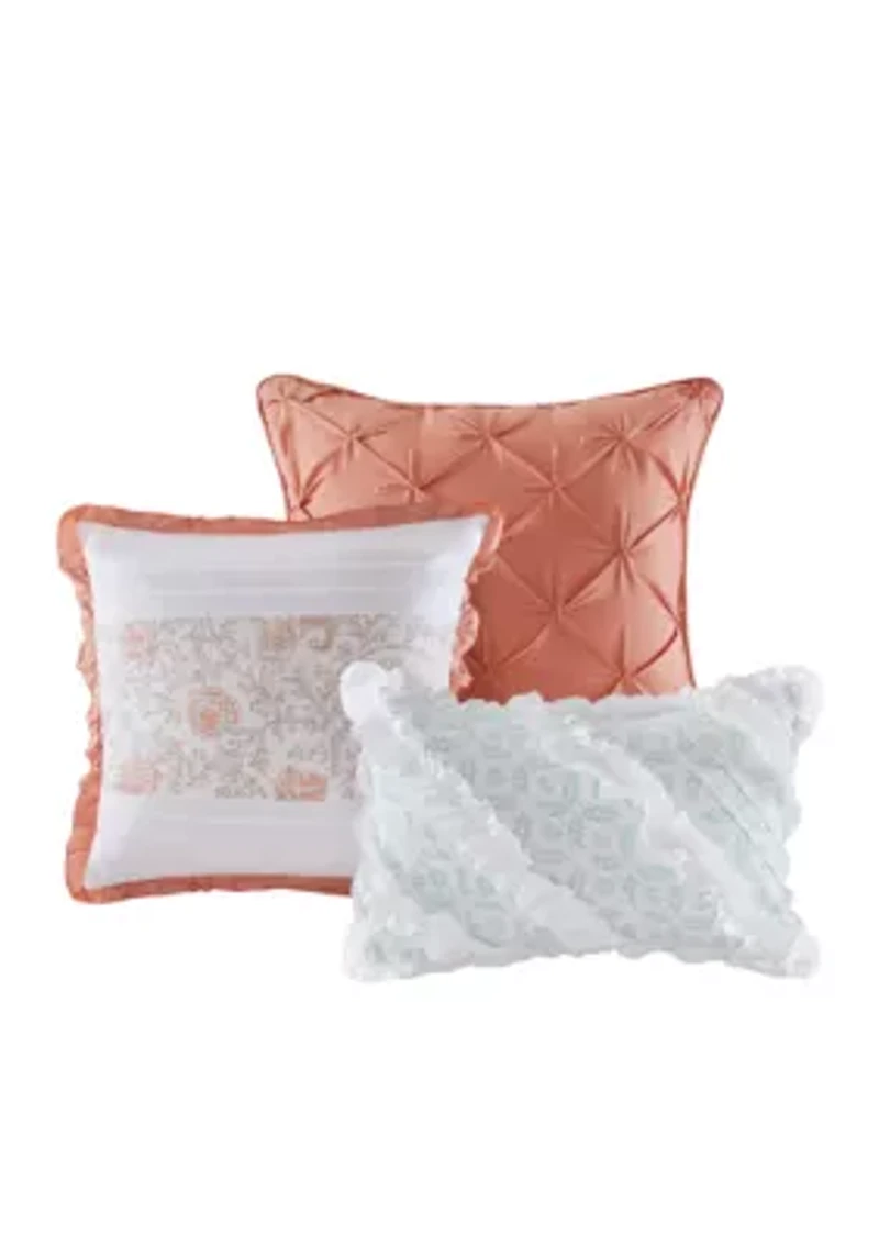 Dawn 6 Piece Cotton Percale Reversible Coverlet Set