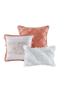 Dawn 6 Piece Cotton Percale Reversible Coverlet Set