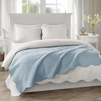 Tuscany Oversized Quilted Throw with Scalloped Edges
