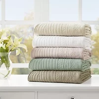 Tuscany Oversized Quilted Throw with Scalloped Edges