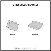 Oakley 3 Piece Reversible Bedspread Set