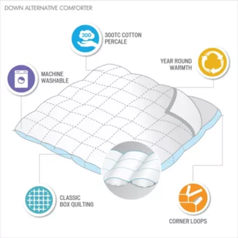 Winfield Percale Luxury Down Alternative Comforter