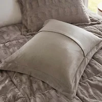 Gia Solid Faux Fur Comforter Mini Set
