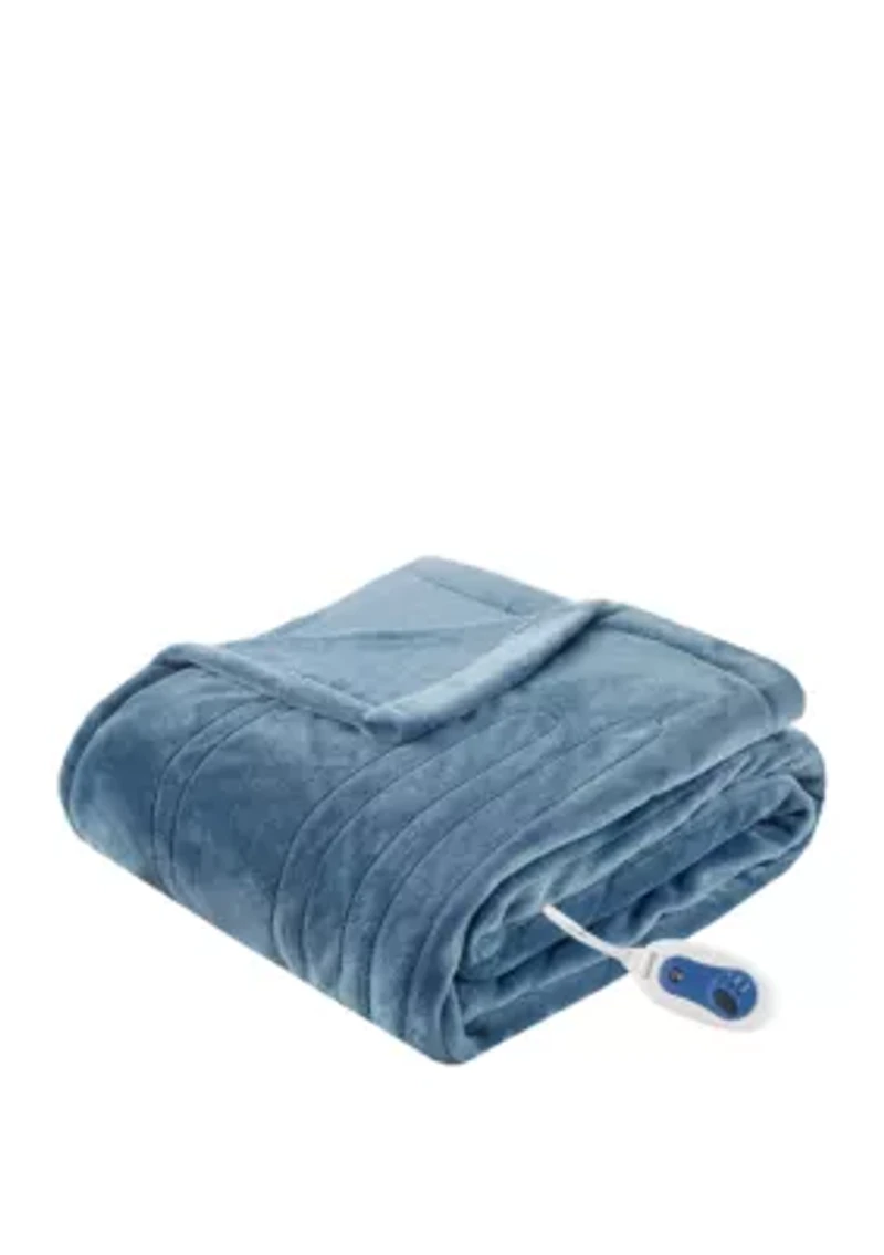 Heated Plush Throw Blanket