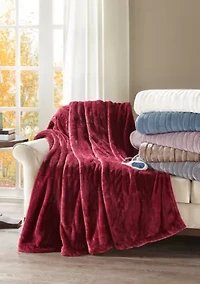 Heated Plush Throw Blanket