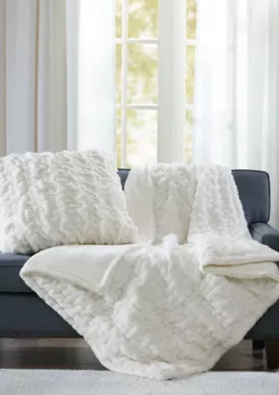 Ruched Fur Throw
