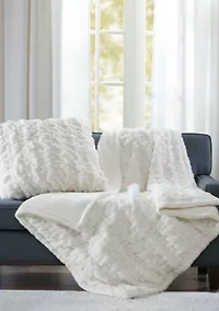 Ruched Fur Throw