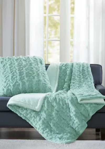Ruched Fur Throw