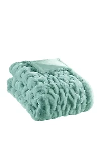 Ruched Fur Throw