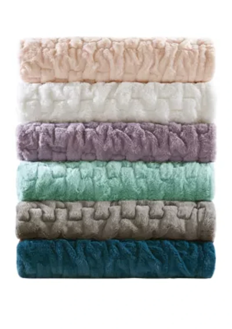 Ruched Fur Throw