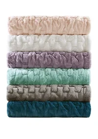 Ruched Fur Throw