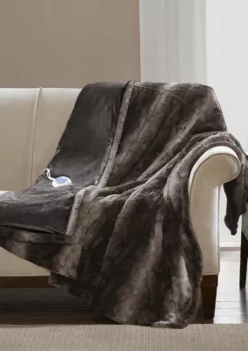 Zuri Oversized Faux Fur Heated Throw
