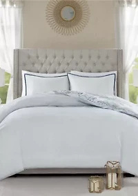 Isla 3 Piece Cotton Printed Reversible Duvet Cover Set