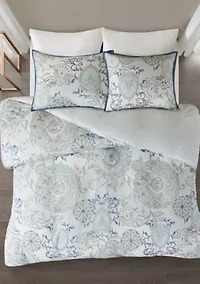 Isla 3 Piece Cotton Printed Reversible Duvet Cover Set
