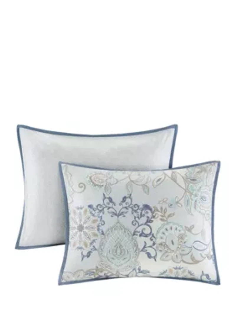 Isla 3 Piece Cotton Printed Reversible Duvet Cover Set