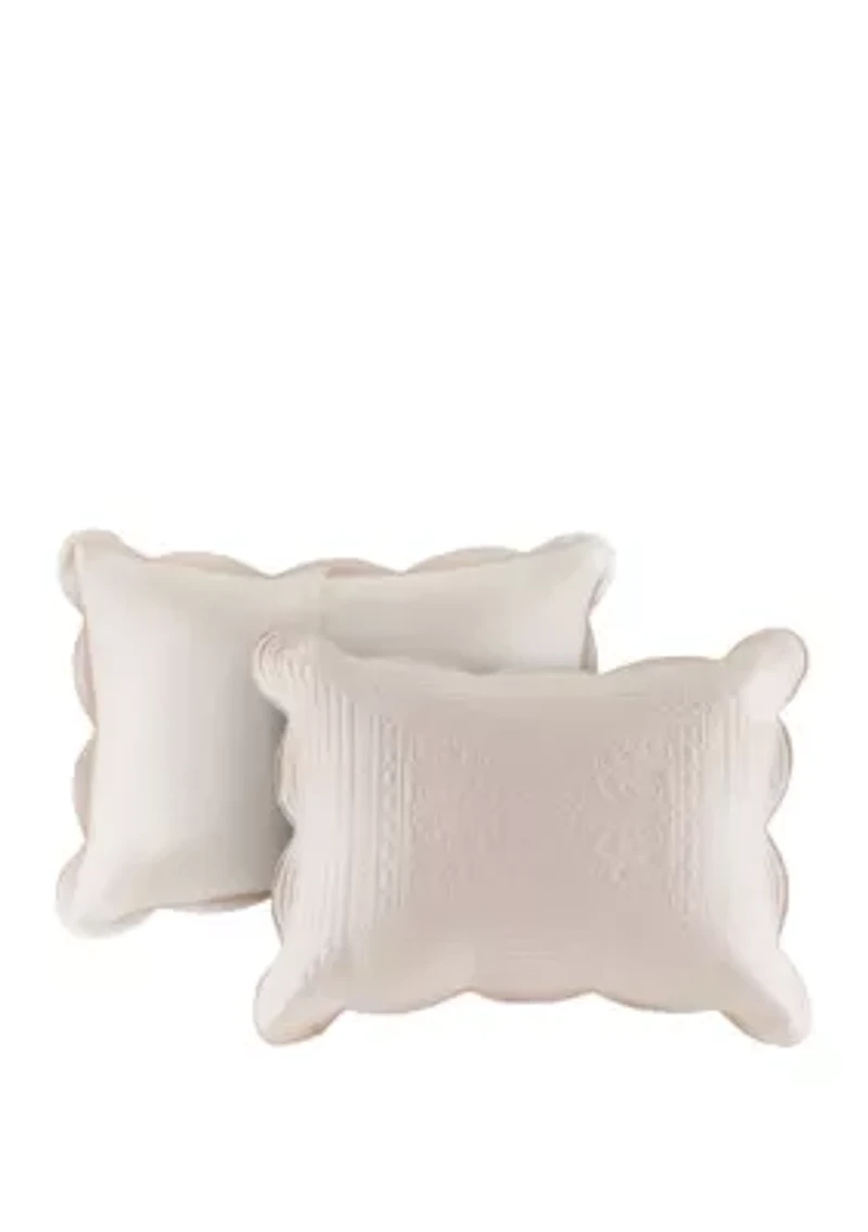 Tuscany 3 Piece Reversible Scalloped Edge Quilt Set