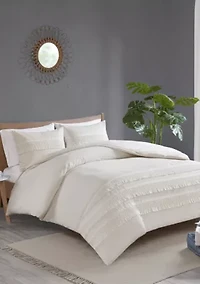 Amaya 3 Piece Cotton Seersucker Duvet Cover Set