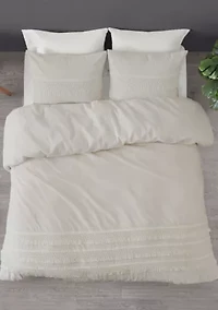 Amaya 3 Piece Cotton Seersucker Duvet Cover Set