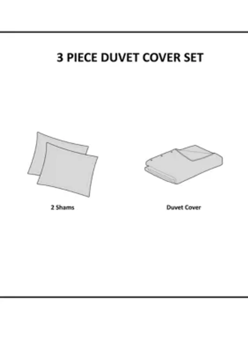 Amaya 3 Piece Cotton Seersucker Duvet Cover Set