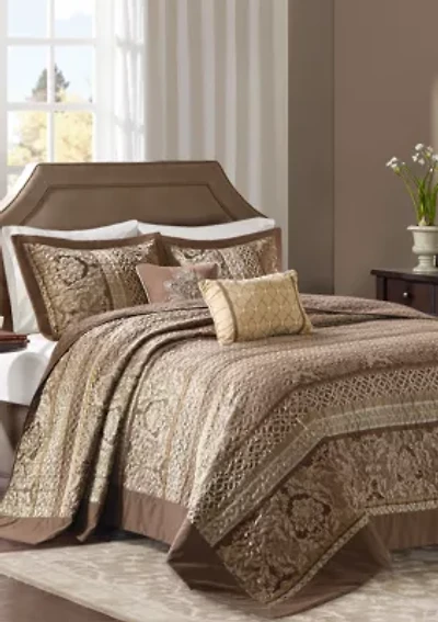 Bellagio 5 Piece Reversible Jacquard Bedspread Set