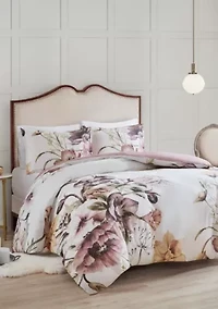 Cassandra 3 Piece Cotton Printed Duvet Cover Set