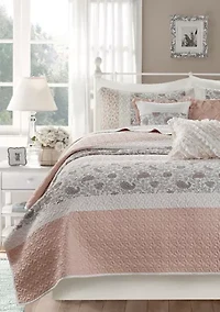 Dawn 6 Piece Cotton Percale Reversible Coverlet Set