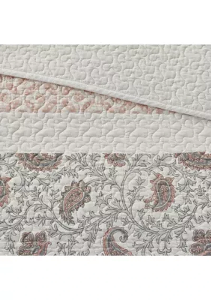 Dawn 6 Piece Cotton Percale Reversible Coverlet Set