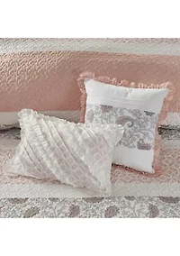 Dawn 6 Piece Cotton Percale Reversible Coverlet Set
