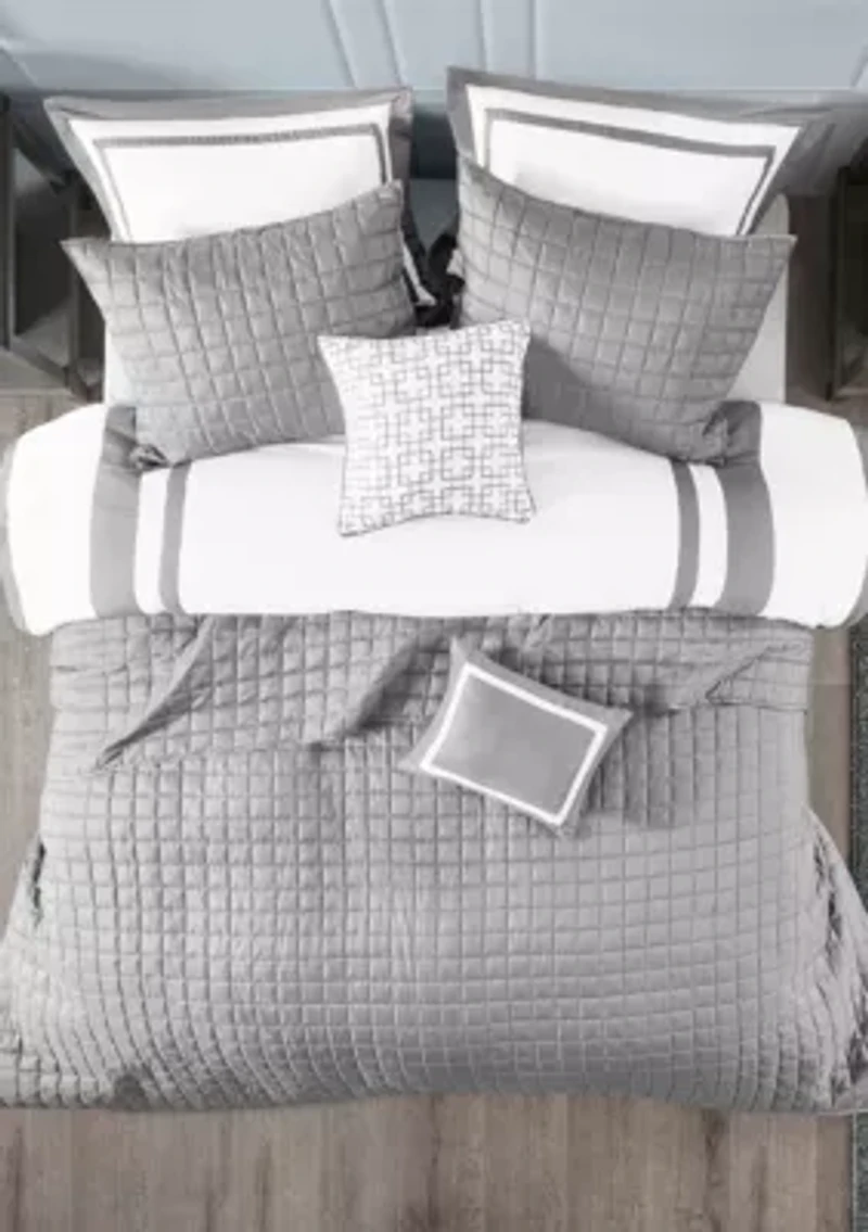 Heritage 8 Piece Comforter and Coverlet Set Collection