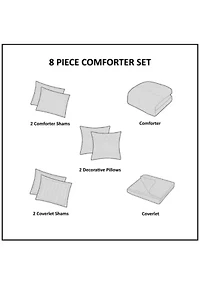 Heritage 8 Piece Comforter and Coverlet Set Collection