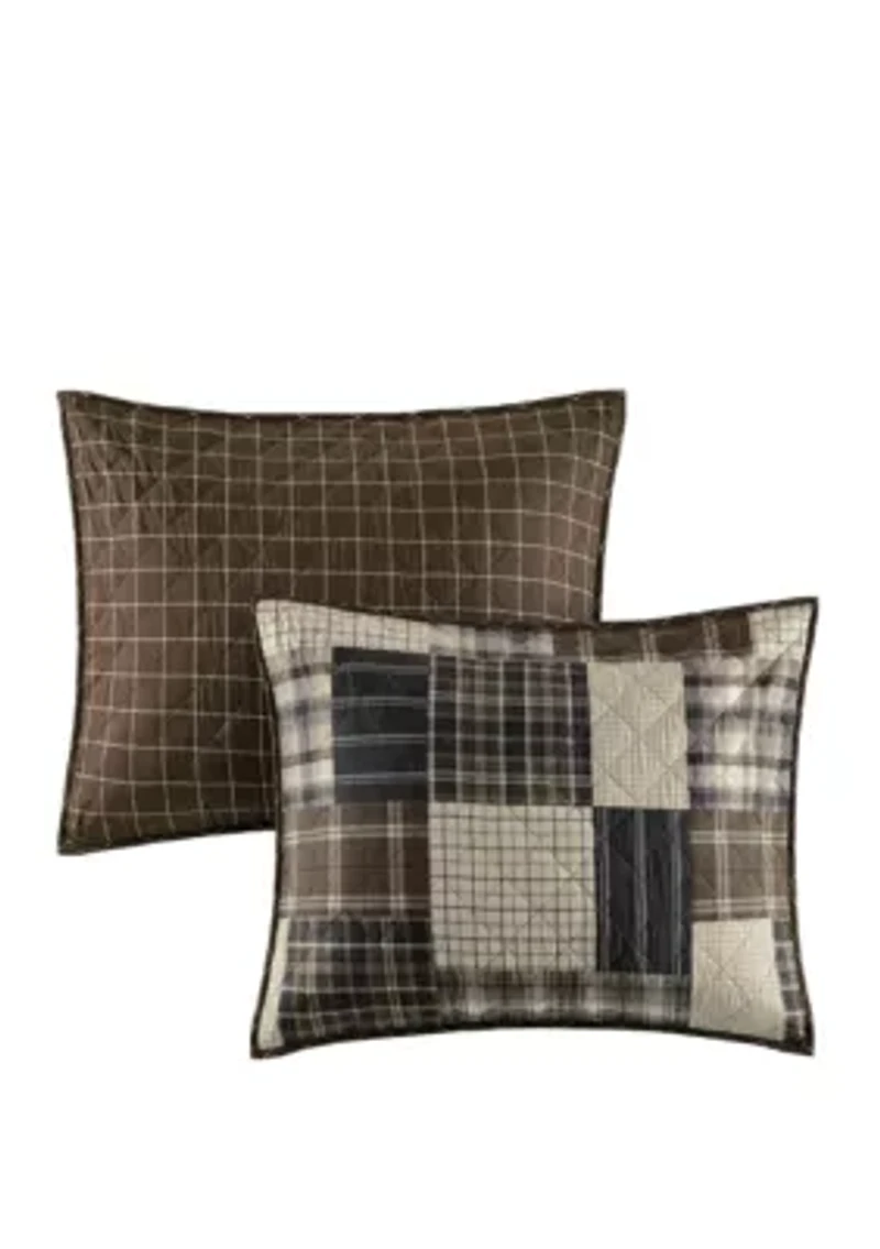 Timber Cotton Reversible Patchwork Print Quilt Set