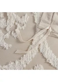 Viola 3 piece Tufted Cotton Chenille Damask Duvet Cover Set
