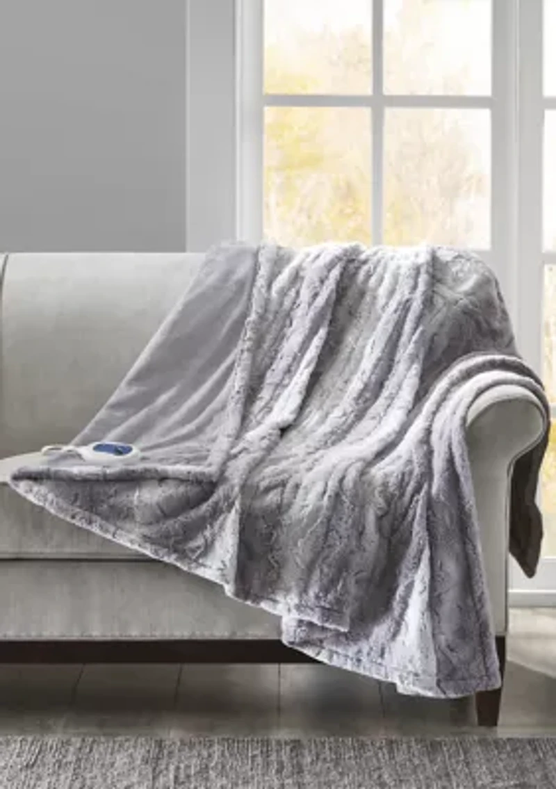 Zuri Oversized Faux Fur Heated Throw
