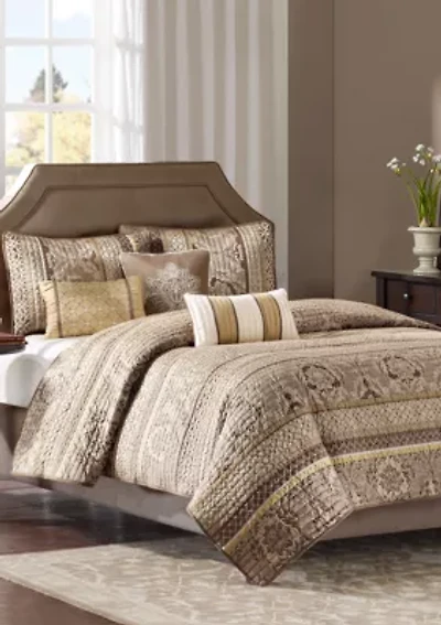 Bellagio 6-Piece Coverlet Set Brown