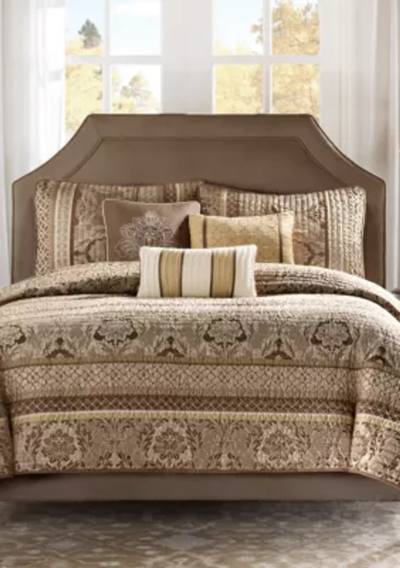 Bellagio 6-Piece Coverlet Set Brown