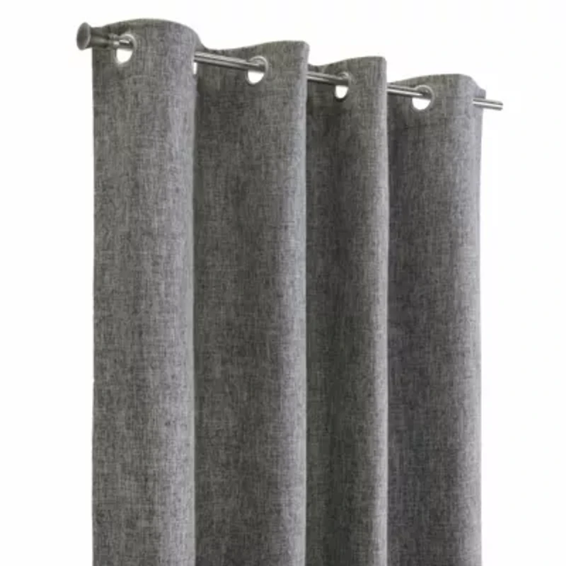 Duo Vice Versa Total Blackout Reversible Grommet Curtain Panel 52 x 63 Black and Grey