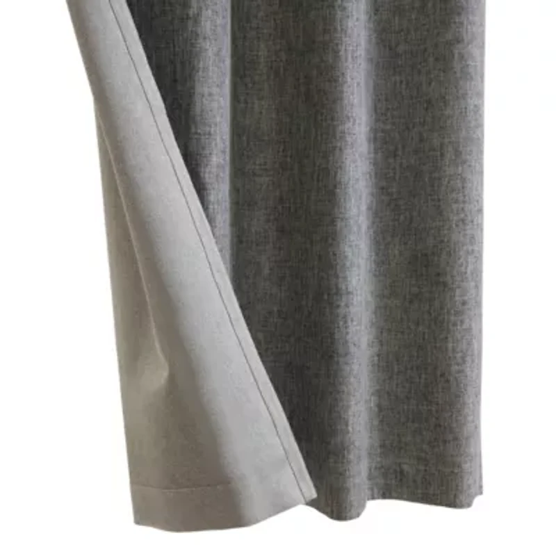 Duo Vice Versa Total Blackout Reversible Grommet Curtain Panel 52 x 63 Black and Grey