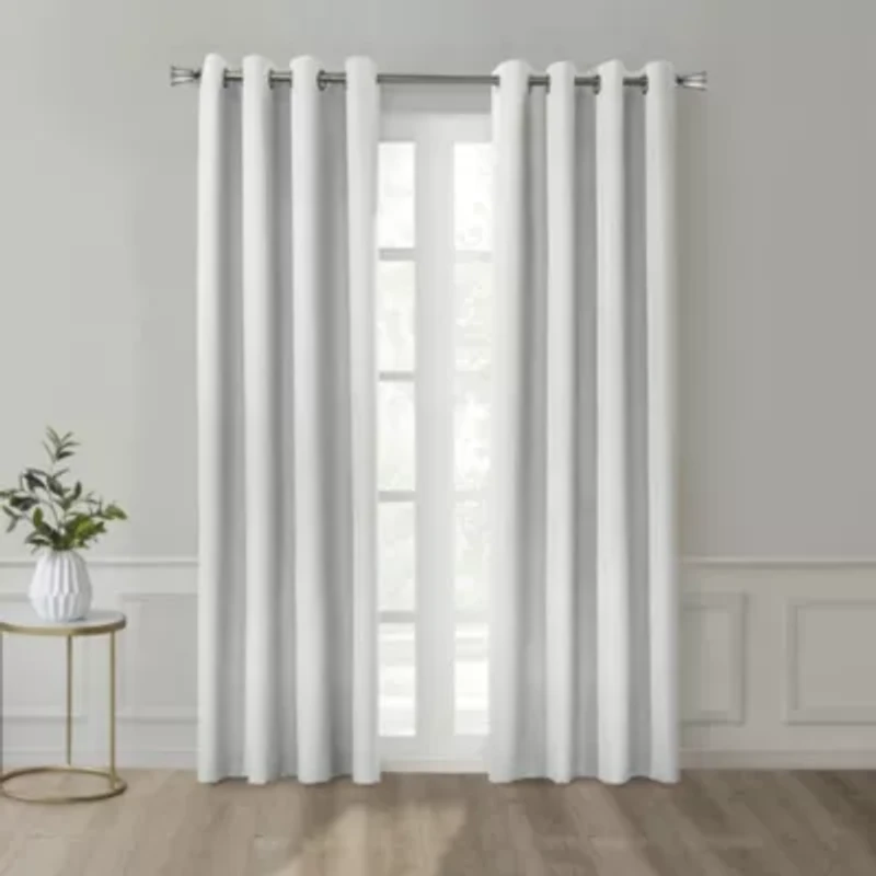 Marissa Blackout Grommet Curtain Panel 52 x 63 Light Grey