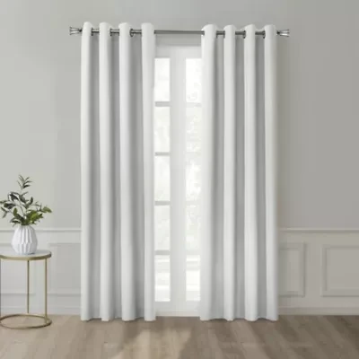 Marissa Blackout Grommet Curtain Panel 52 x 63 Light Grey