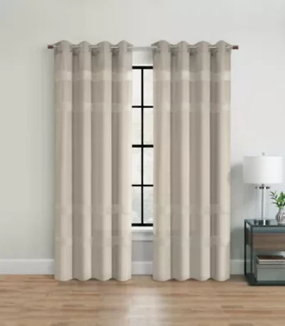 Phoebe Light Filtering Grommet Curtain Panel 52 x 84 Taupe