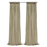 Paloma Sheer Dual Header Curtain Panel 52 x 84 Khaki