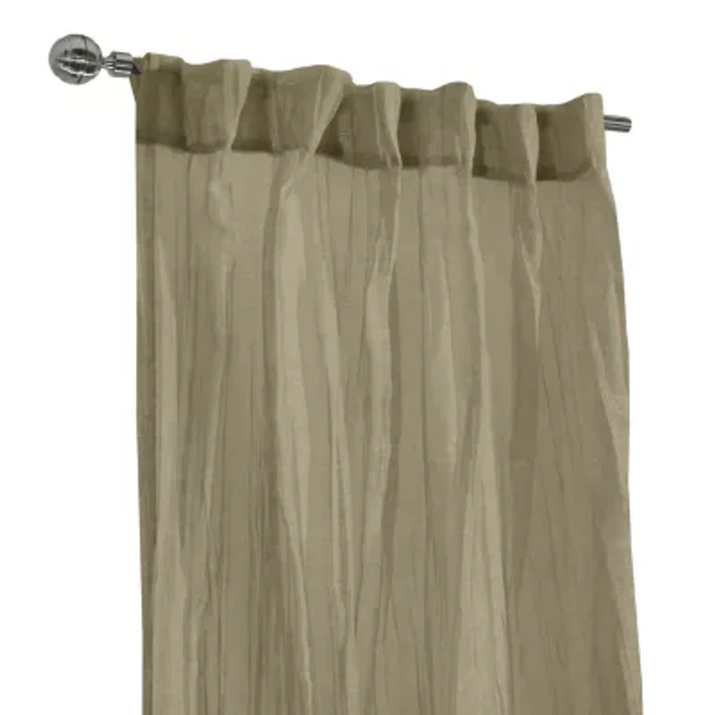 Paloma Sheer Dual Header Curtain Panel 52 x 84 Khaki