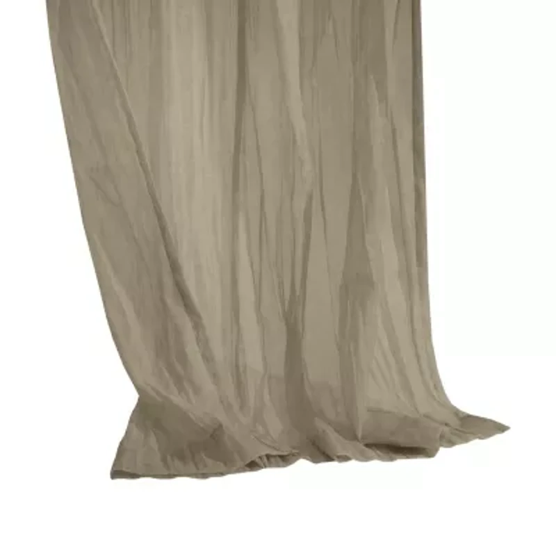 Paloma Sheer Dual Header Curtain Panel 52 x 84 Khaki
