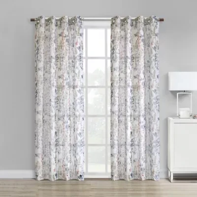 Audrey Printed Sheer Grommet Curtain Panel 52 x 95 Multi