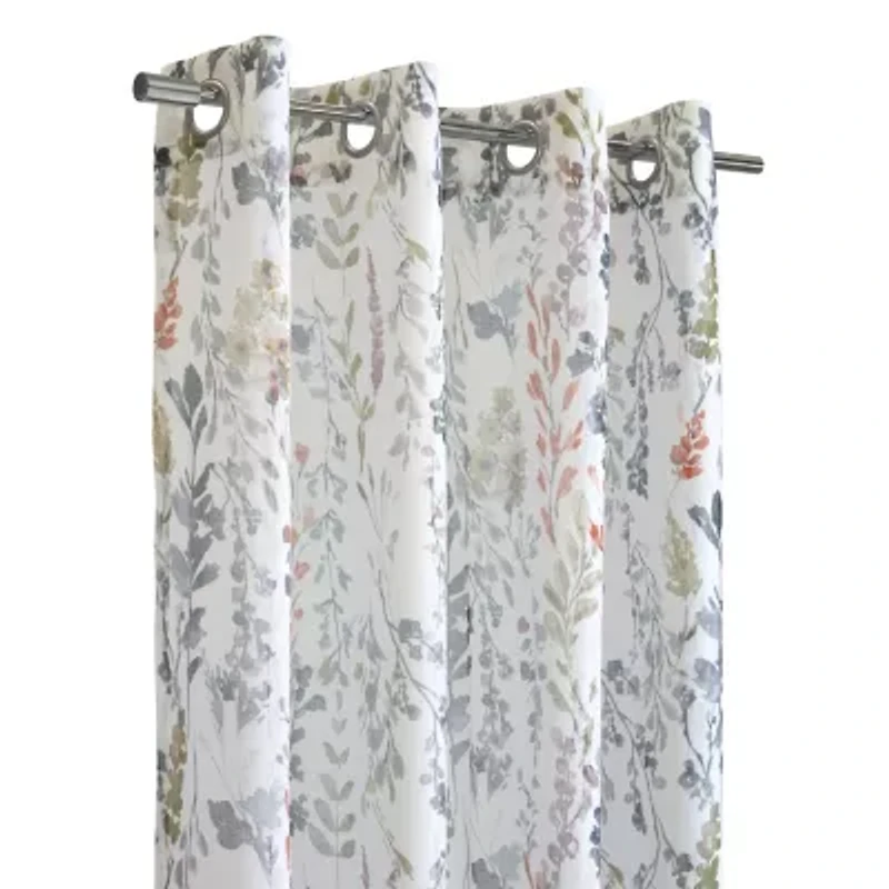 Audrey Printed Sheer Grommet Curtain Panel 52 x 95 Multi