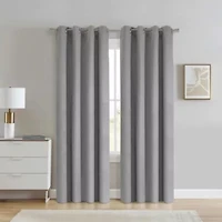 Duo Vice Versa Total Blackout Reversible Grommet Curtain Panel 52 x 84 Grey and Taupe
