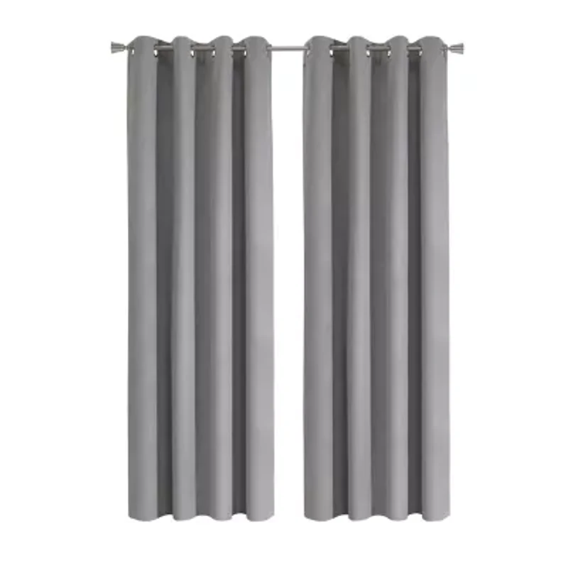 Duo Vice Versa Total Blackout Reversible Grommet Curtain Panel 52 x 84 Grey and Taupe