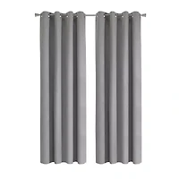 Duo Vice Versa Total Blackout Reversible Grommet Curtain Panel 52 x 84 Grey and Taupe